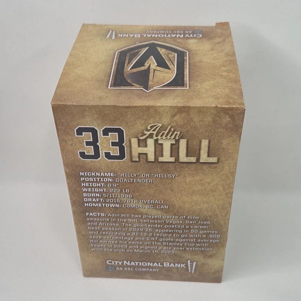 Vegas Golden Knights VGK Adin Hill Bobblehead SGA 1/15/26 NHL Hockey New In Box!